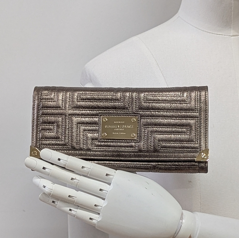 Gianni Versace Couture Mini Geometric Leather Wallet Purse Without Shoulderchain